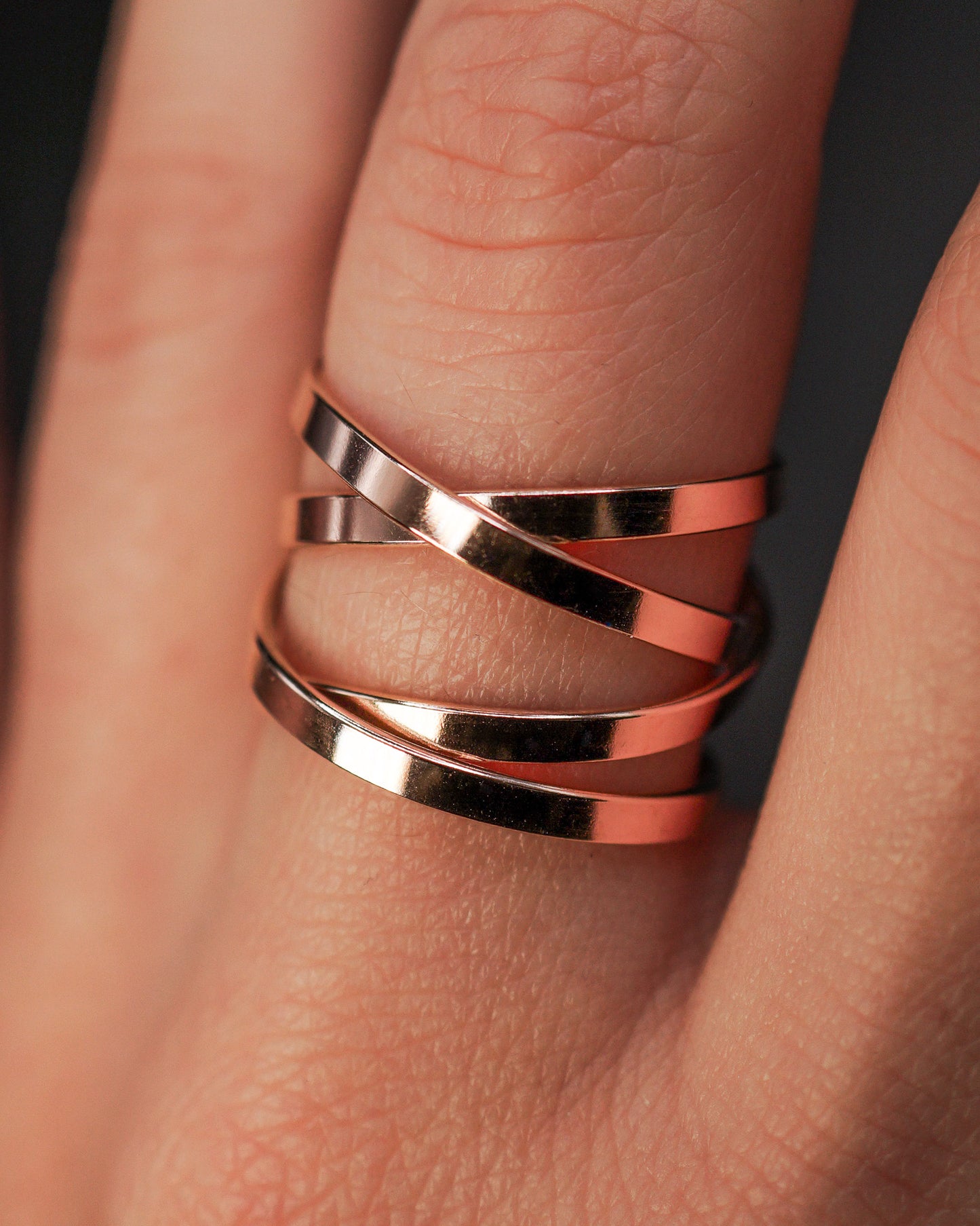 Ribbon Wraparound Ring, 14K Rose Gold Fill