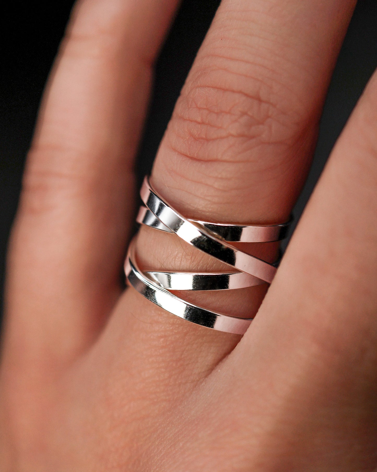 Ribbon Wraparound Ring, Sterling Silver