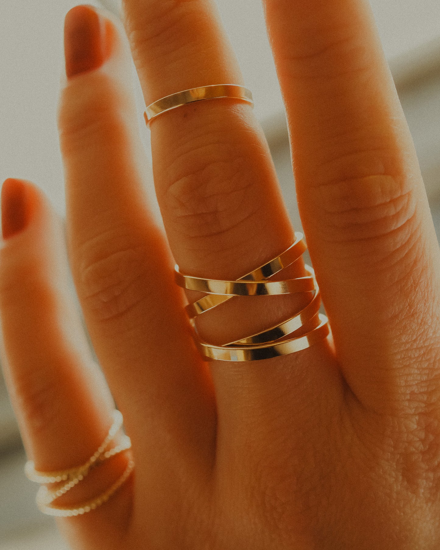Ribbon Wraparound Ring, 14K Rose Gold Fill