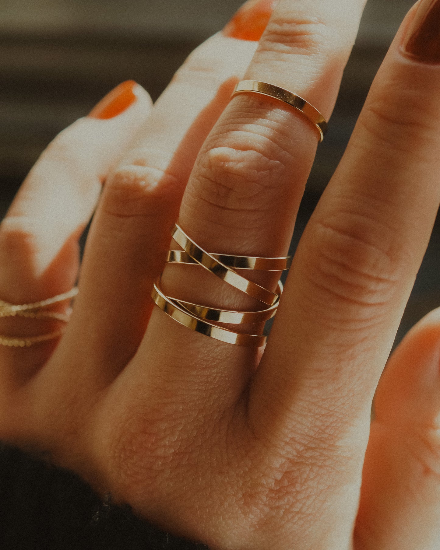 Ribbon Wraparound Ring, 14K Rose Gold Fill