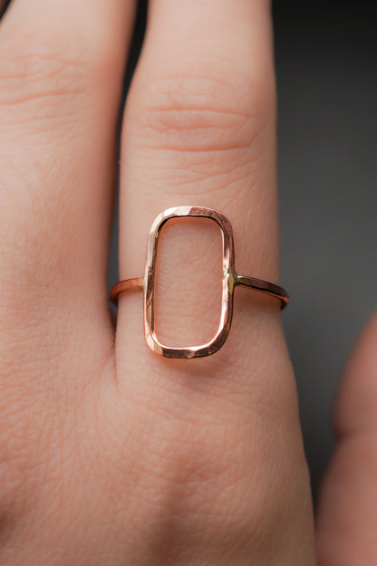 Rectangle Ring, 14K Rose Gold Fill