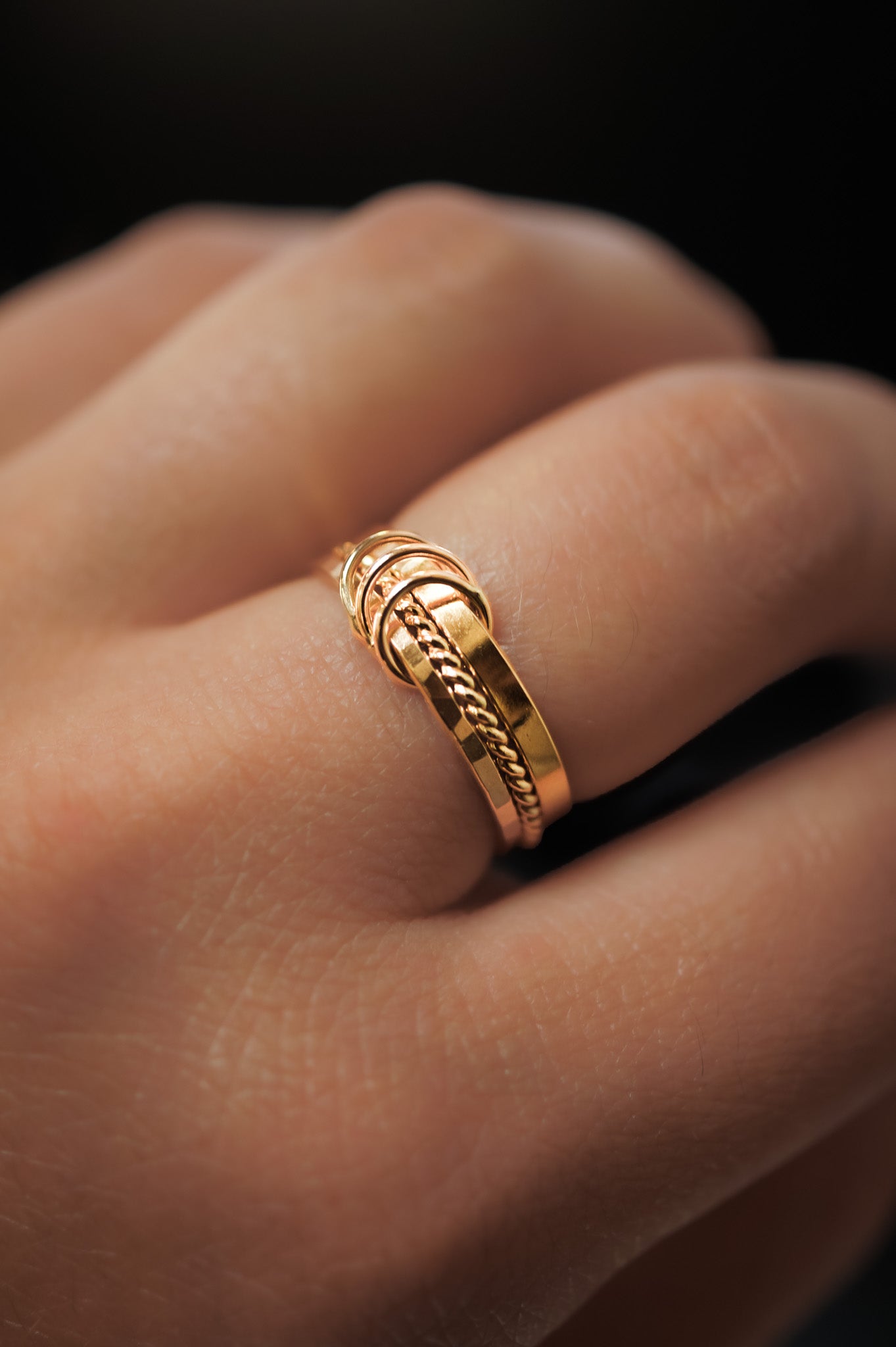 Triple Link Ring, 14K Gold Fill