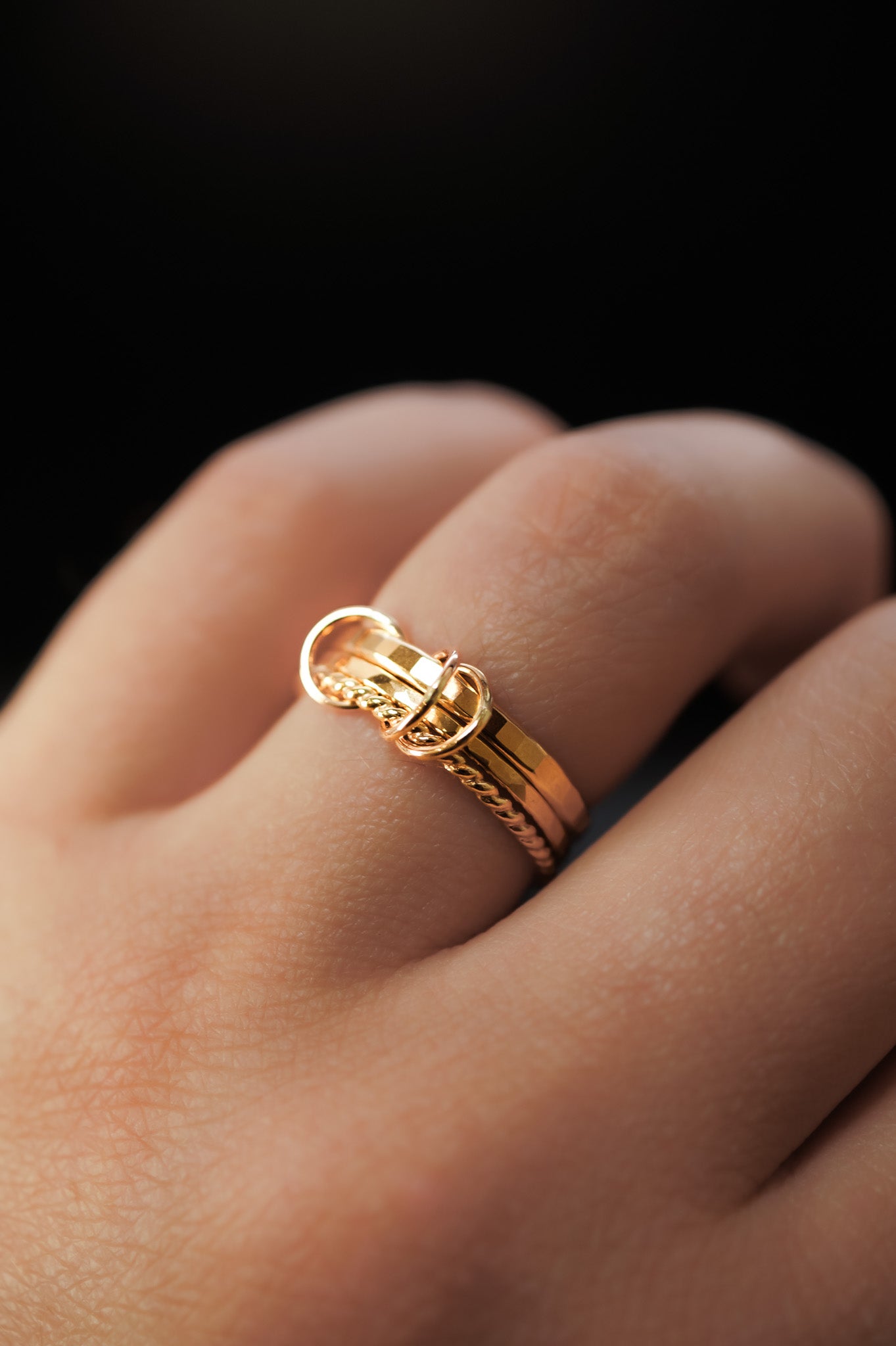 Triple Link Ring, 14K Gold Fill