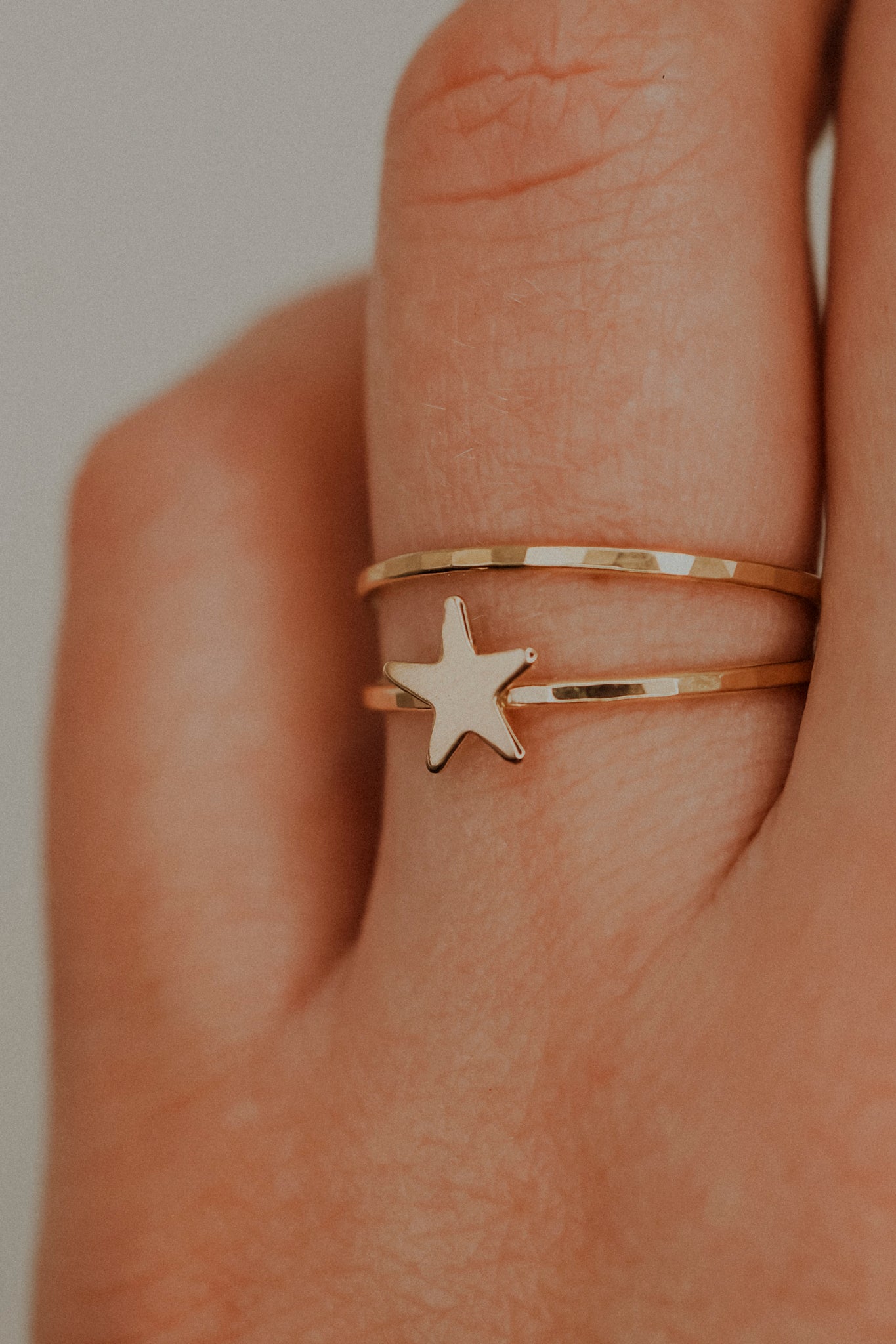 Star Set of 2 Stacking Rings, 14K Gold Fill
