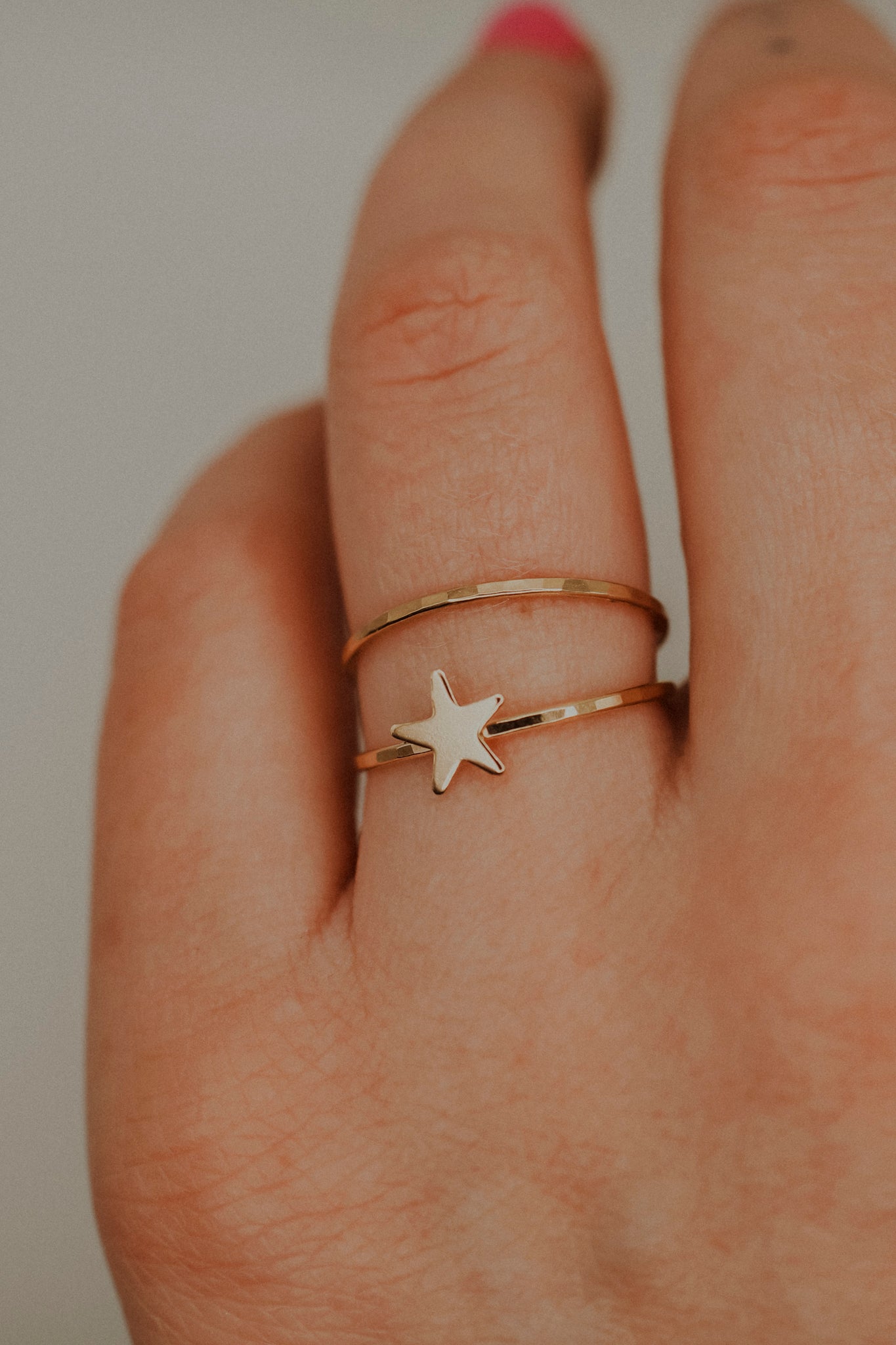 Star Set of 2 Stacking Rings, 14K Gold Fill