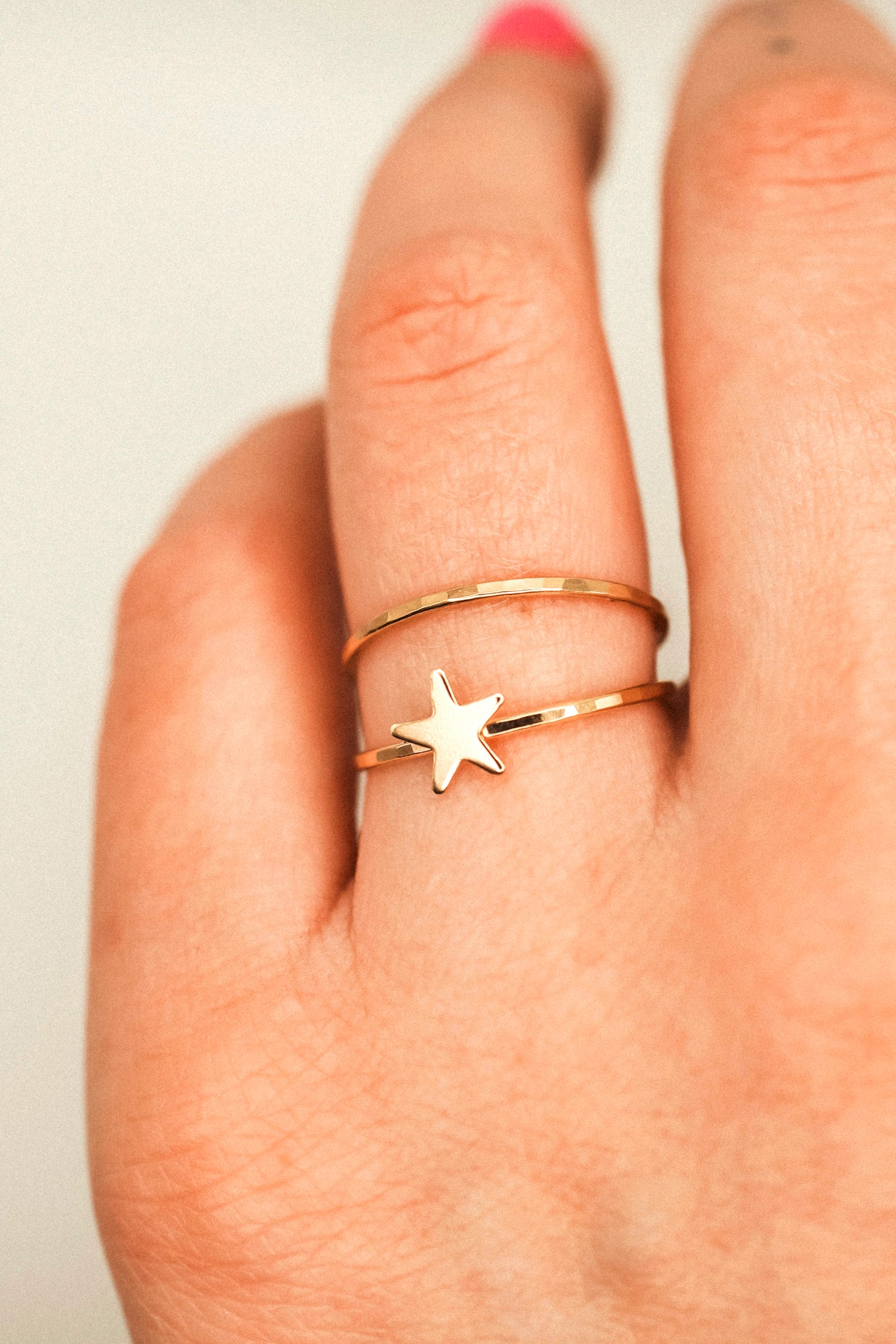 Star Set of 2 Stacking Rings, 14K Gold Fill