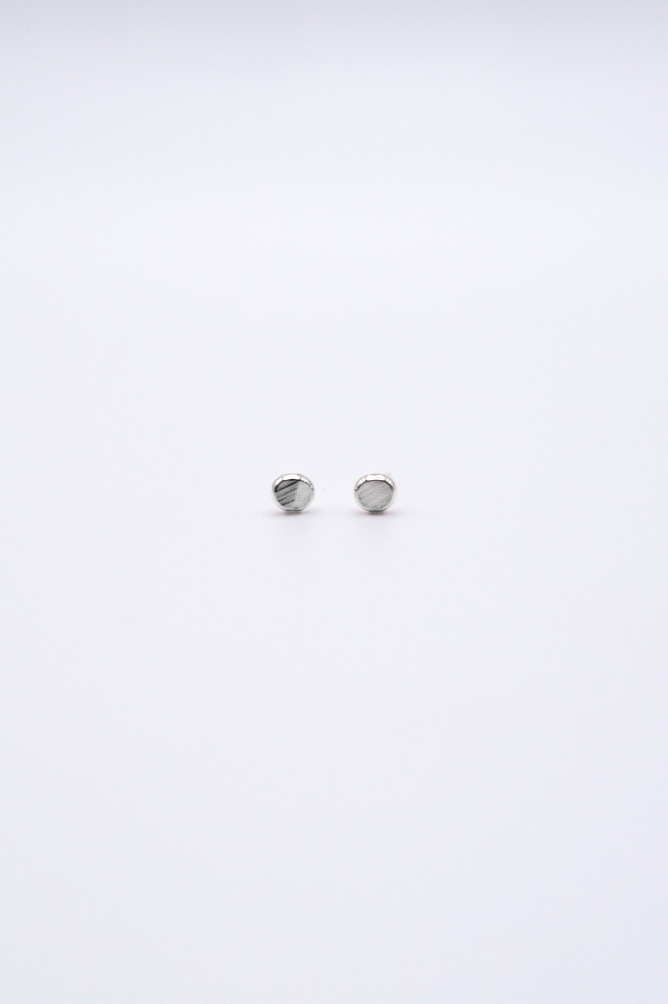 Hammered Bead Flat Back Stud Earring