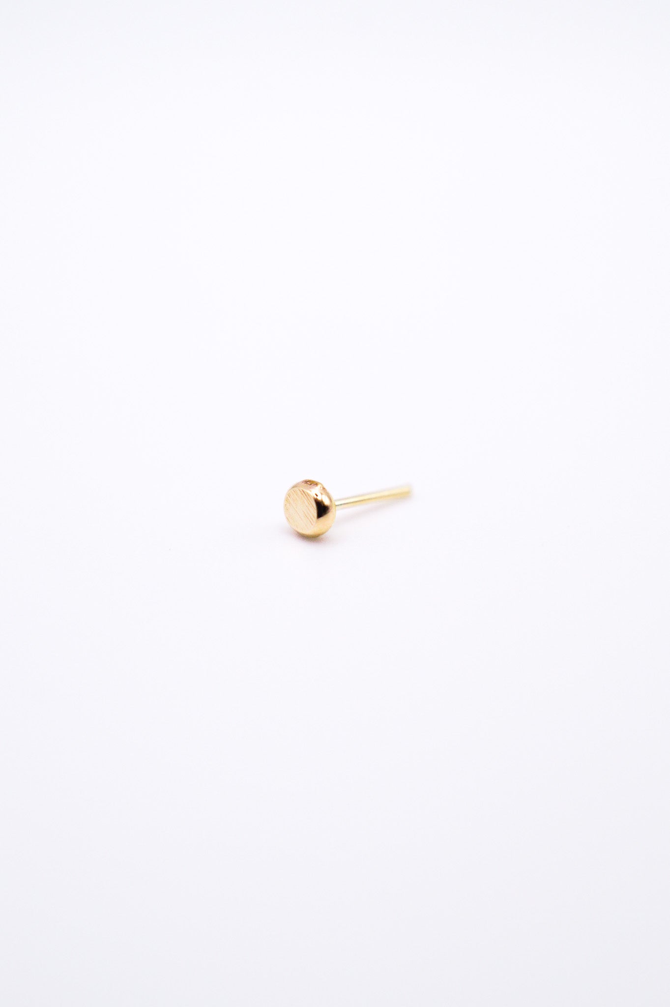 Hammered Bead Flat Back Stud Earring in Solid Gold