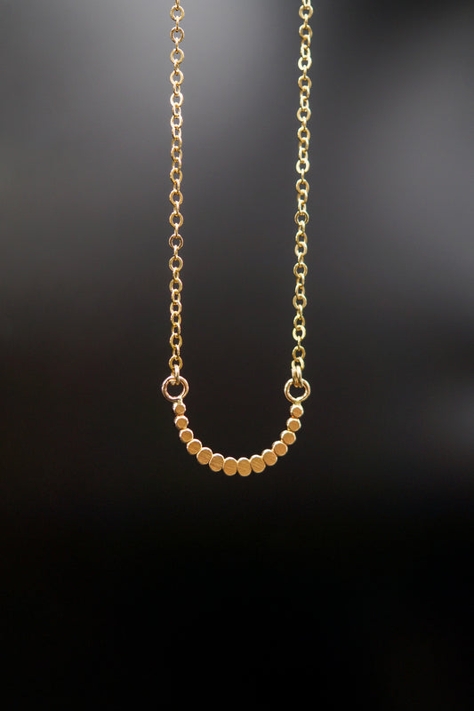 Small Bead Necklace, Gold Fill, Rose Gold Fill, or Sterling Silver
