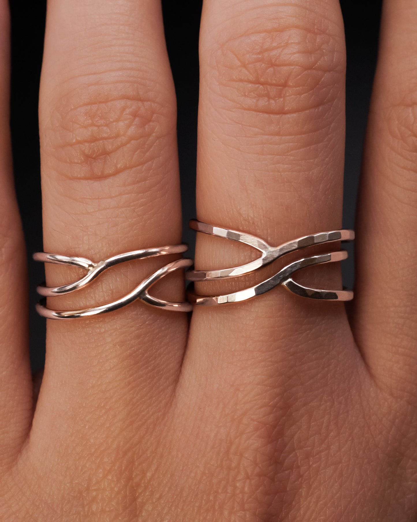 Small Curved Wraparound Ring, Sterling Silver