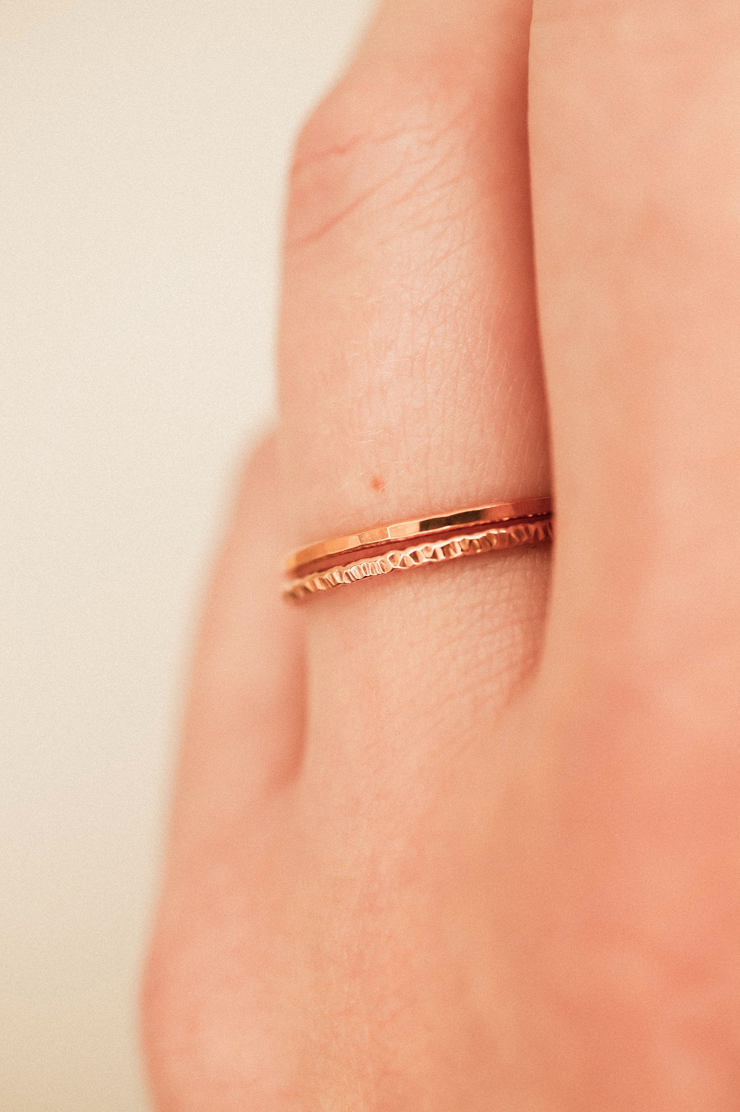 Sparkle Set of 2 Stacking Rings, 14K Rose Gold Fill
