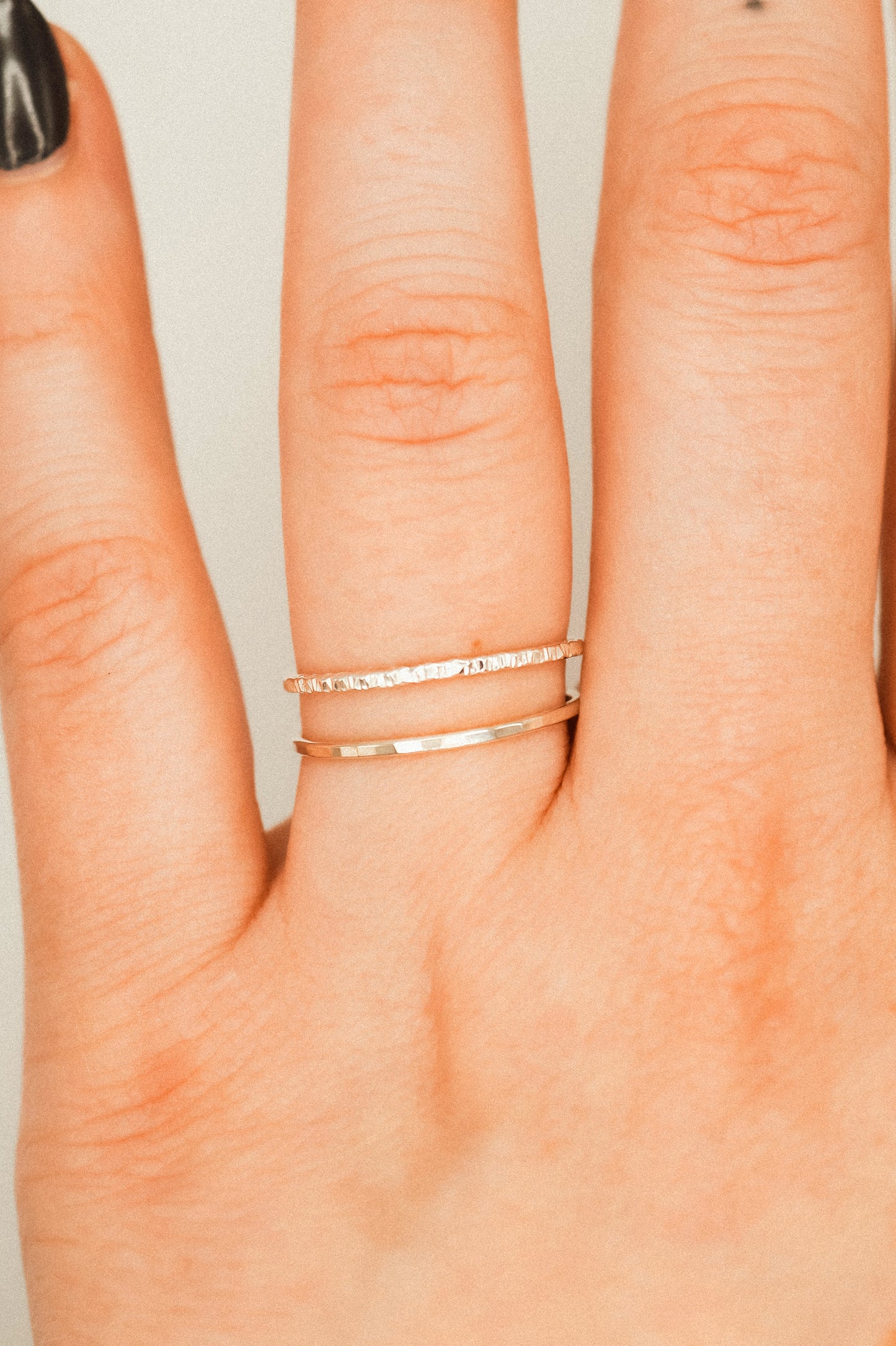 Sparkle Set of 2 Stacking Rings, Sterling Silver