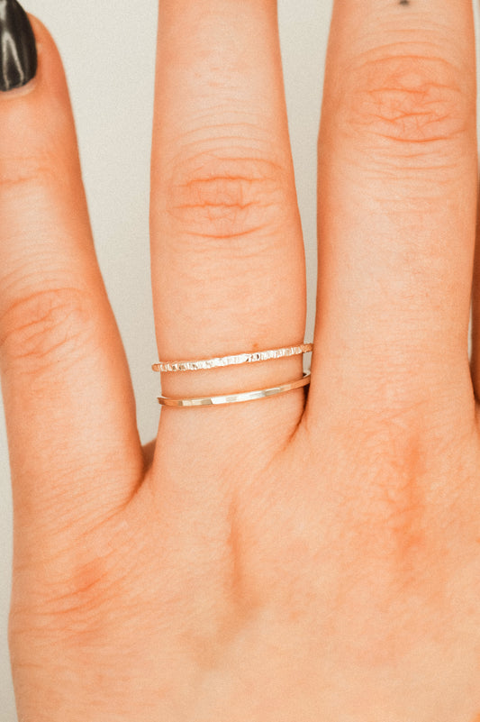 Sparkle Set of 2 Stacking Rings, Sterling Silver