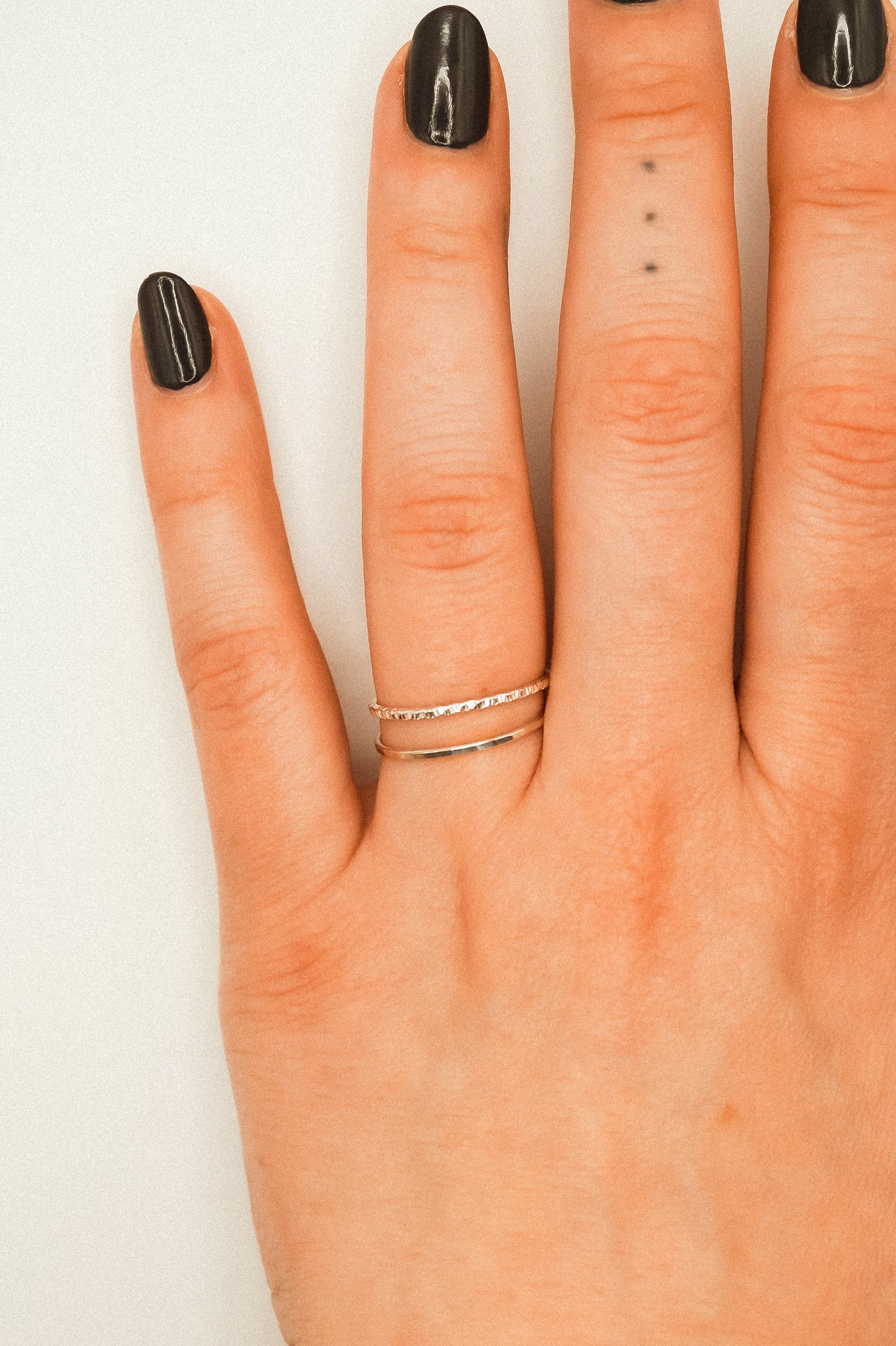 Sparkle Set of 2 Stacking Rings, Sterling Silver