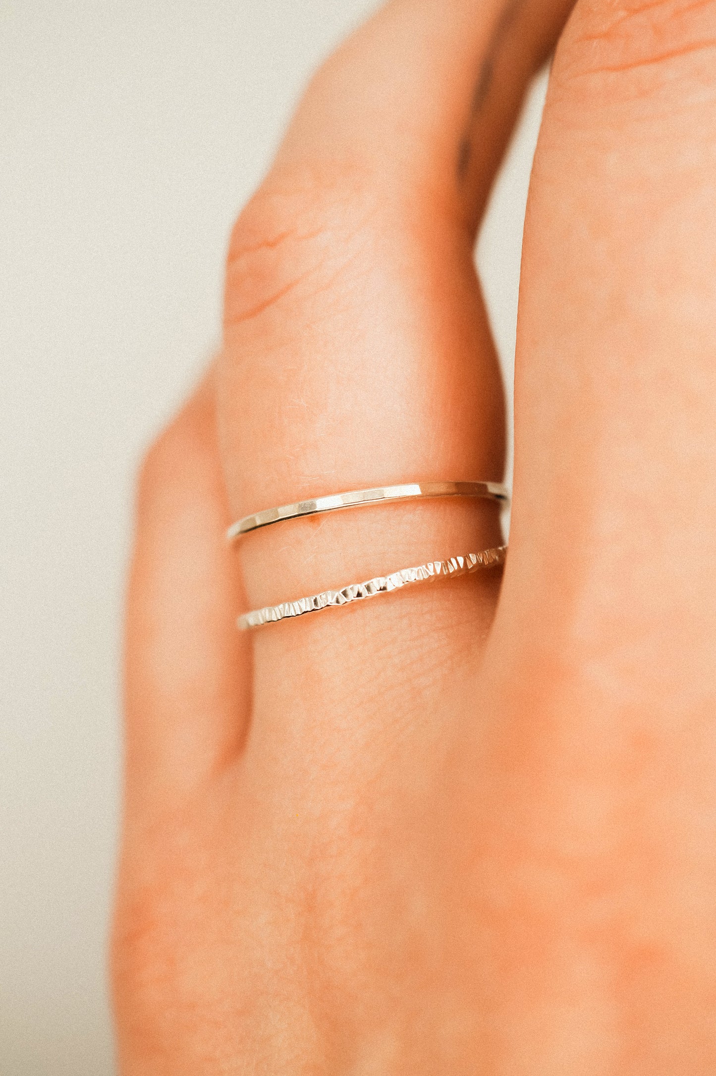 Sparkle Set of 2 Stacking Rings, Sterling Silver