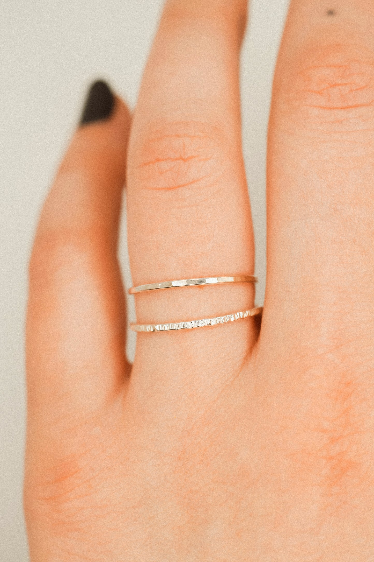 Sparkle Set of 2 Stacking Rings, Sterling Silver