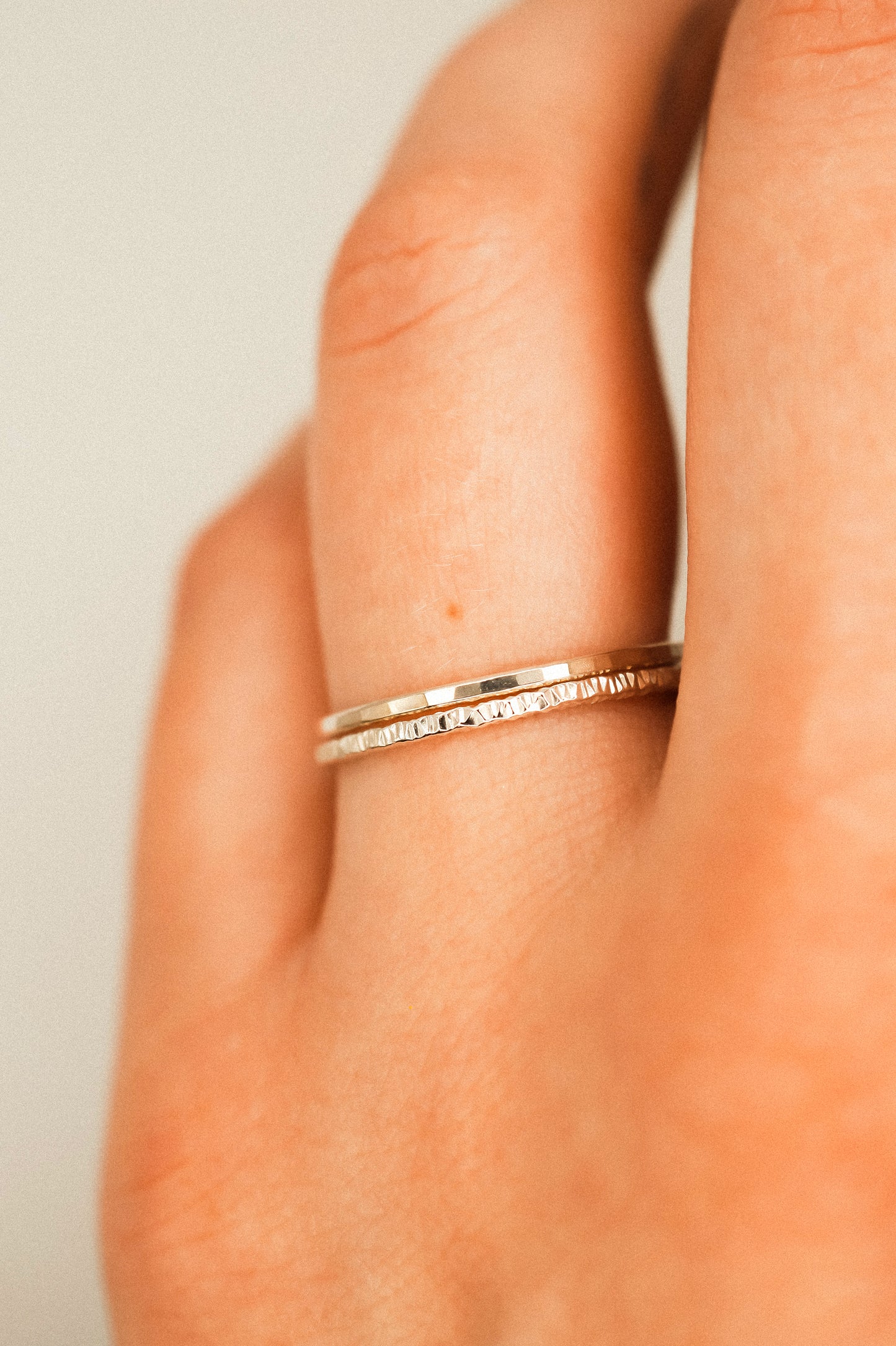 Sparkle Set of 2 Stacking Rings, Sterling Silver
