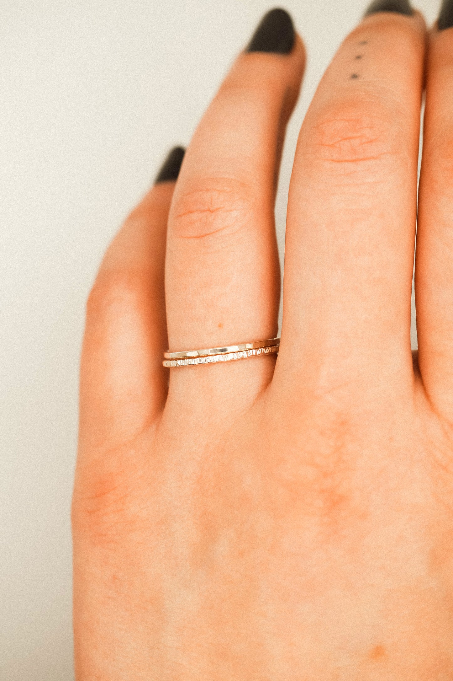 Sparkle Set of 2 Stacking Rings, Sterling Silver