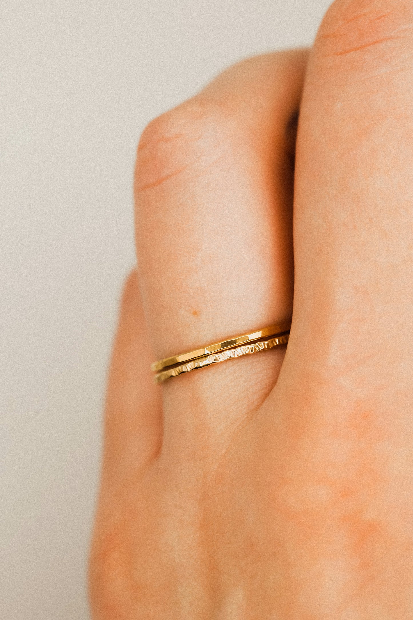 Sparkle Set of 2 Stacking Rings, 14K Gold Fill