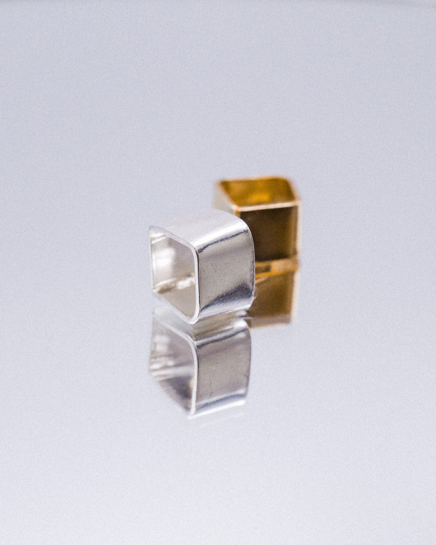 Square Box Necklace, Sterling Silver