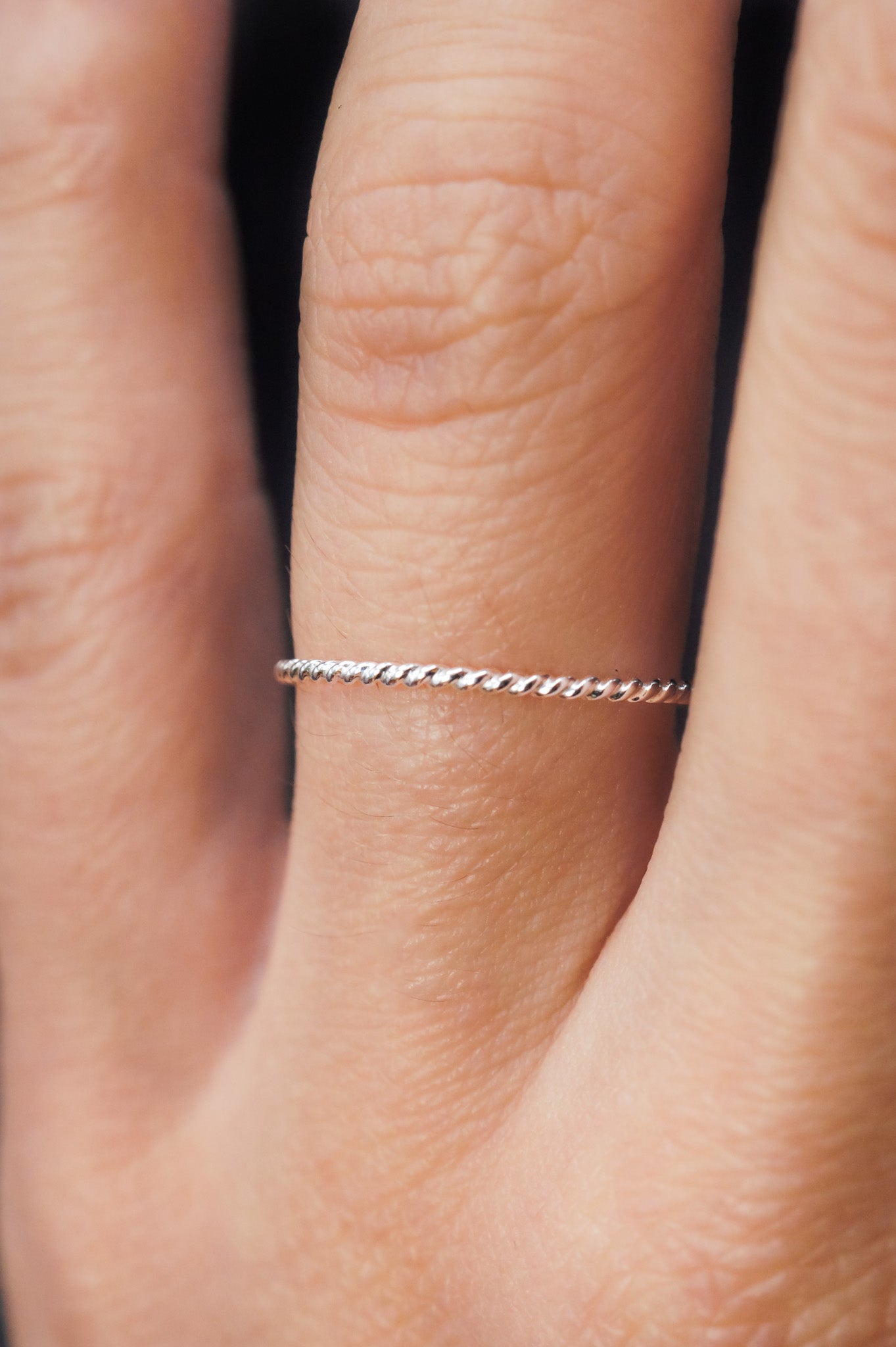Stacking Rings Very Thin Silver Rings Twist Ring, Sterling Silver