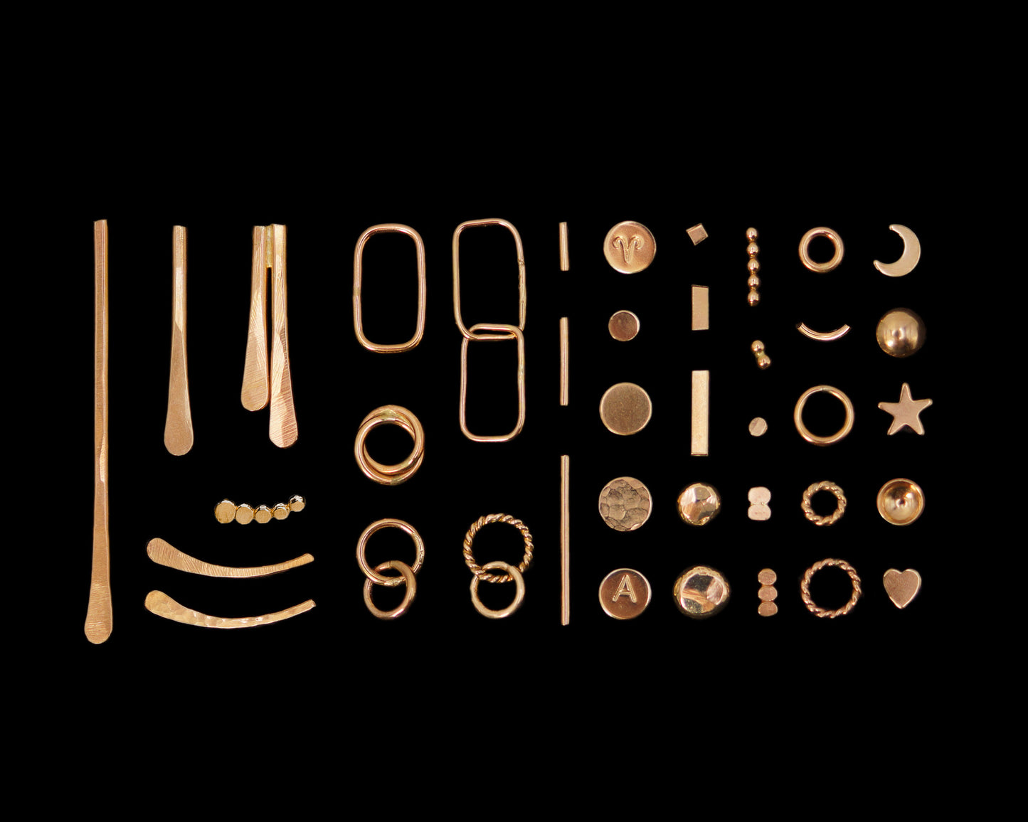 Monogram Dot Stud Earrings in 14K Rose Gold Fill