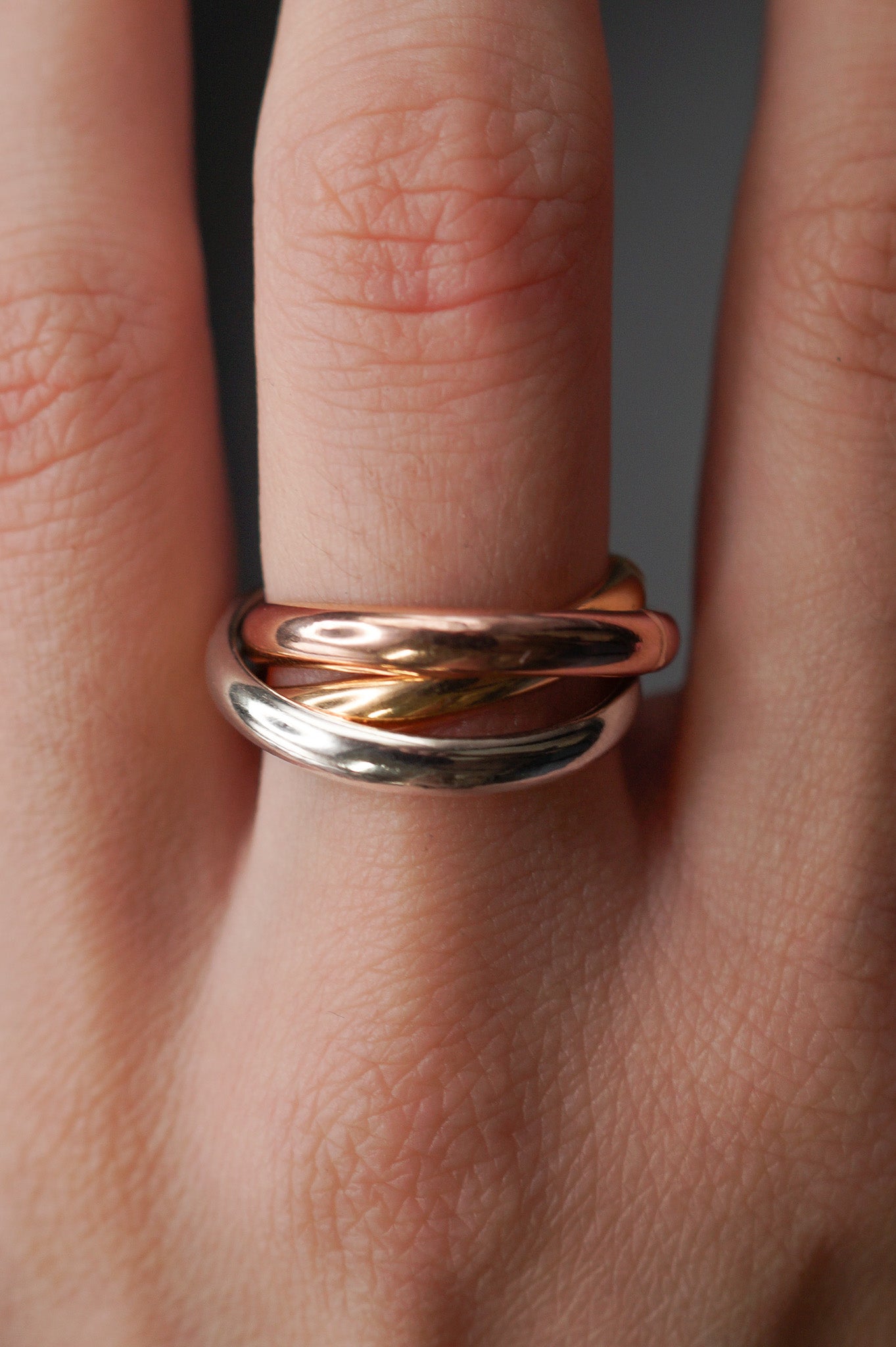 Chunky Interlocking Ring, Mixed Metals