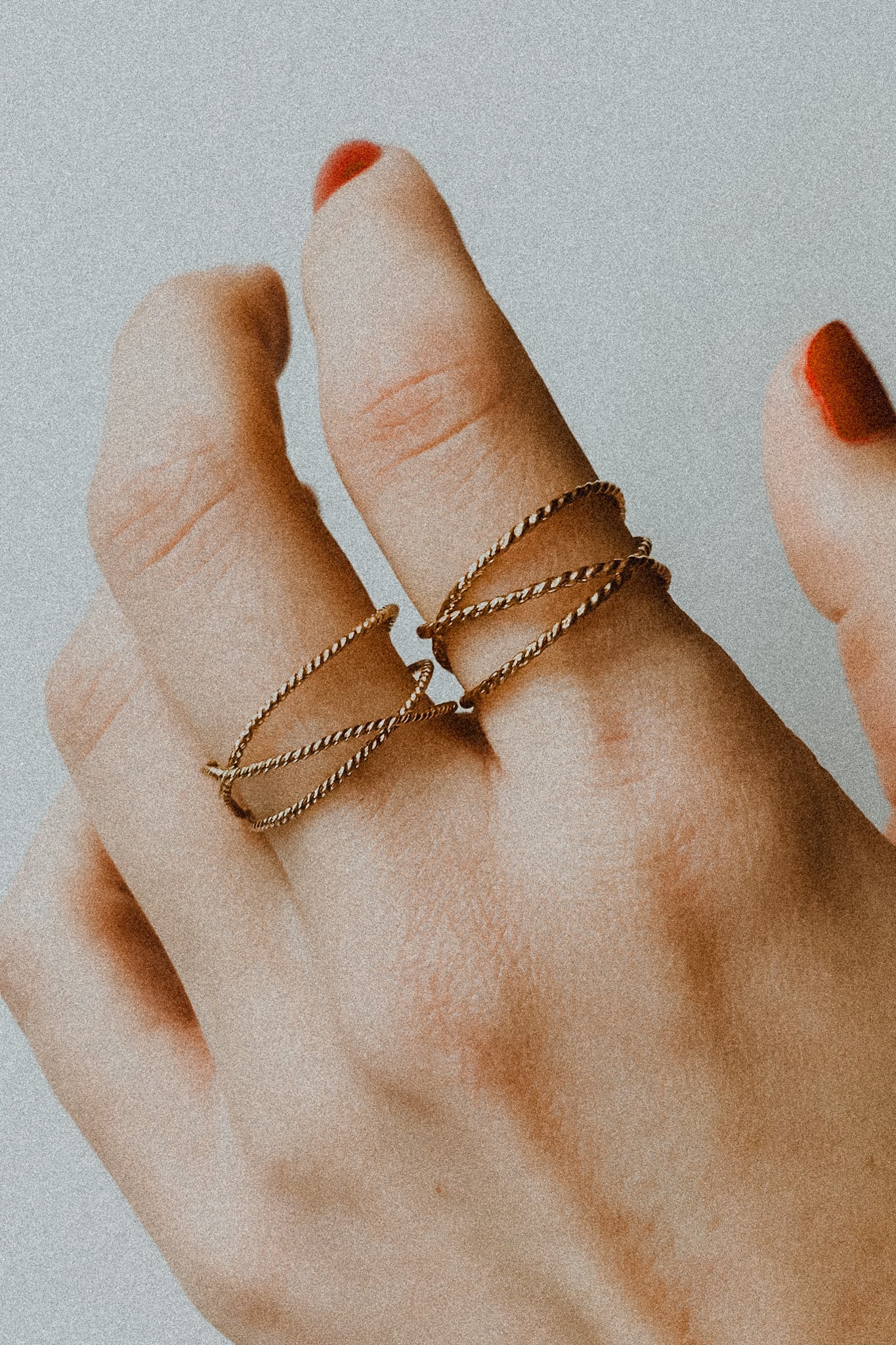 Twist Wraparound Ring, Solid 14K Rose Gold