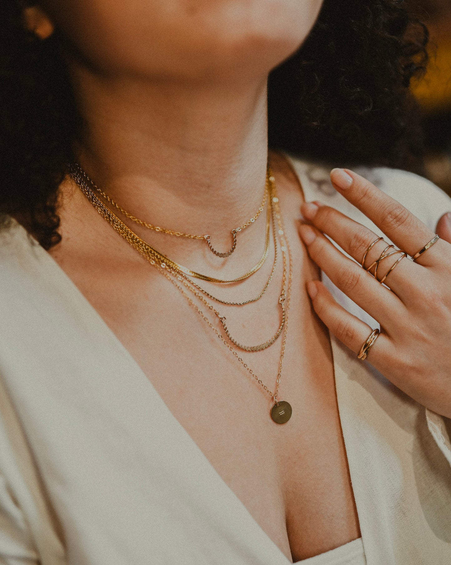 Small Bead Necklace, Gold Fill, Rose Gold Fill, or Sterling Silver