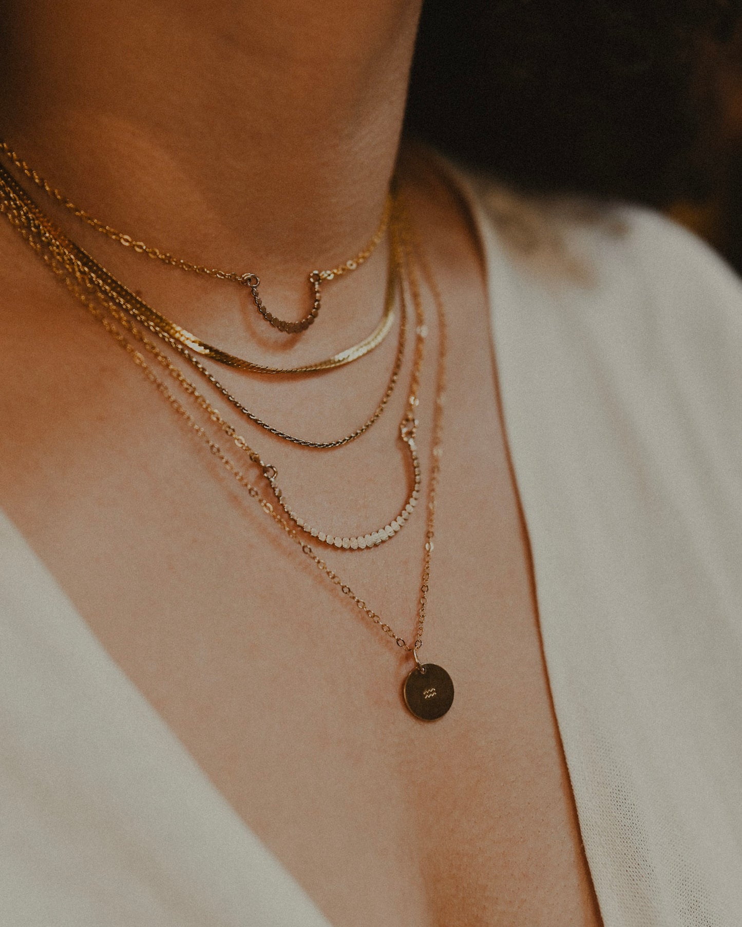 Small Bead Necklace, Gold Fill, Rose Gold Fill, or Sterling Silver