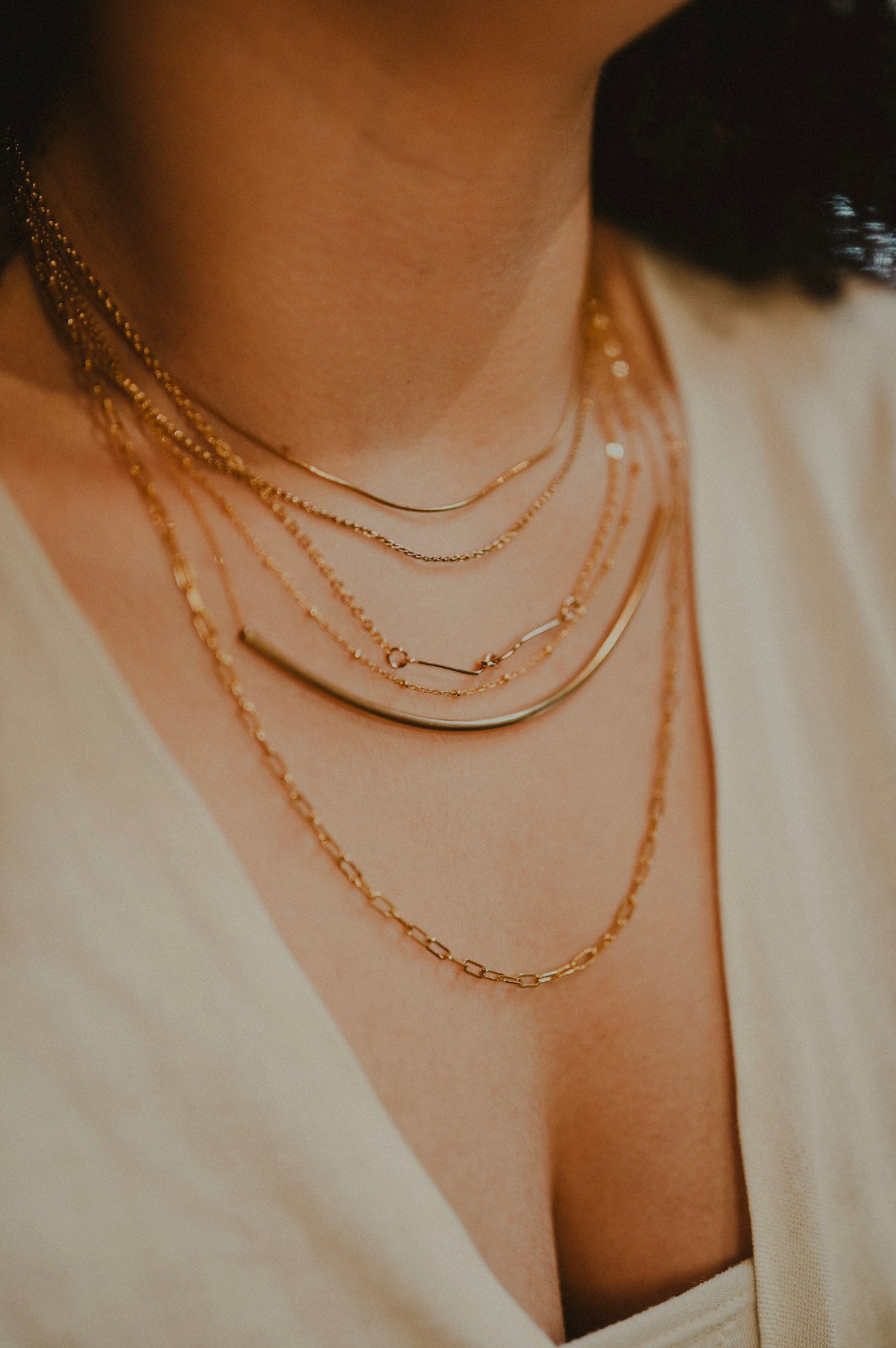 Arc Necklace, Gold Fill or Sterling Silver