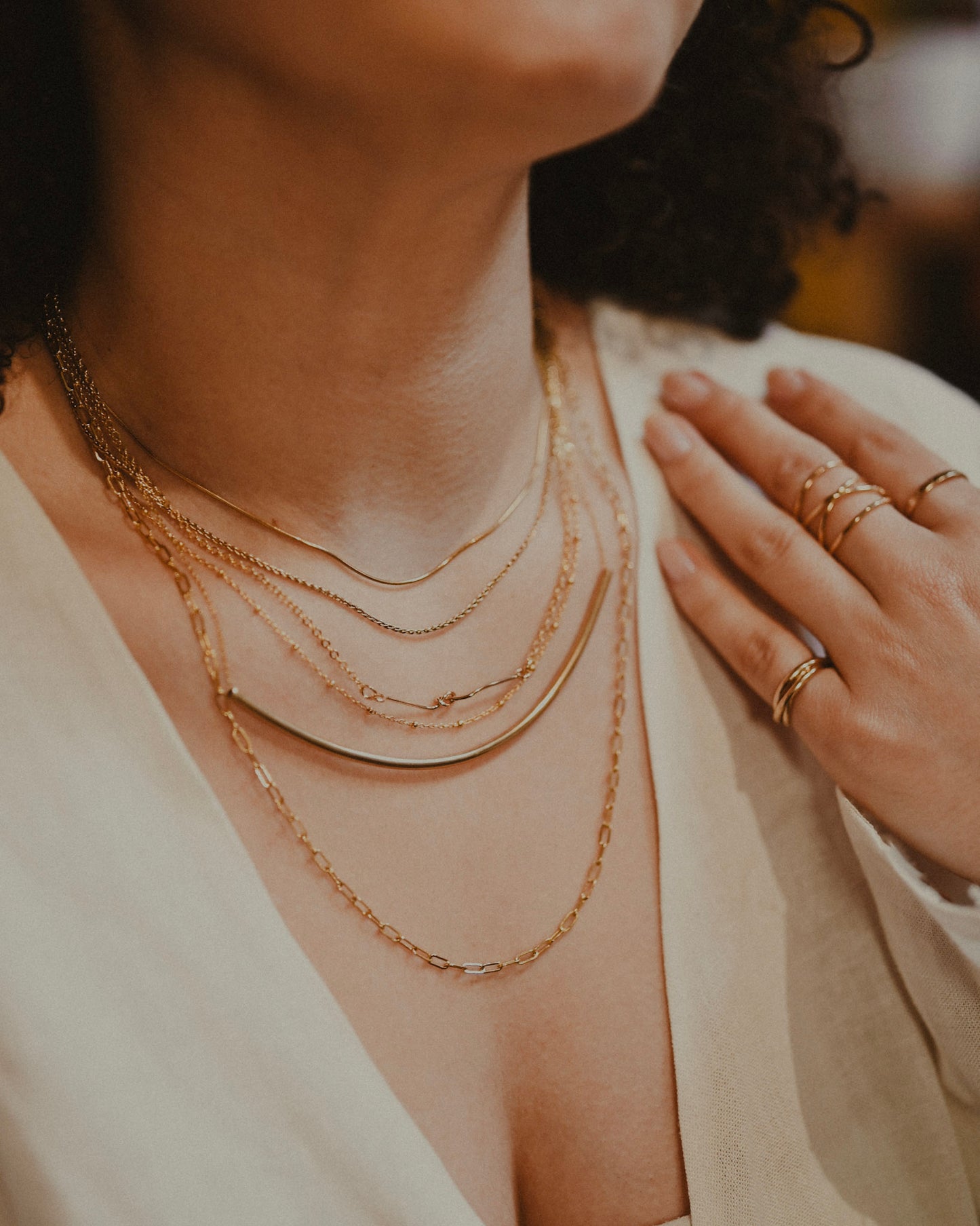 Arc Necklace, Gold Fill or Sterling Silver