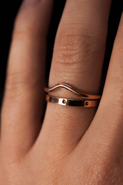Teardrop & Dot Set of 2 Stacking Rings in Gold Fill, Rose Gold Fill or Sterling Silver