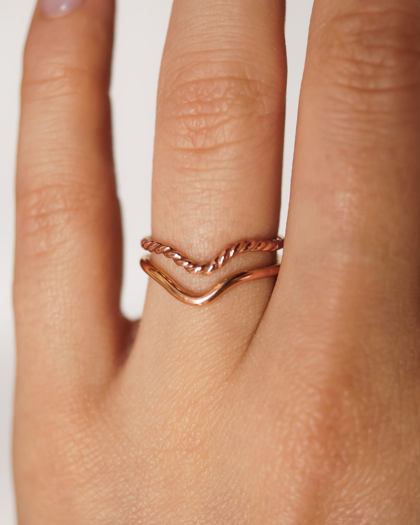 Twist Teardrop Ring, 14K Rose Gold Fill