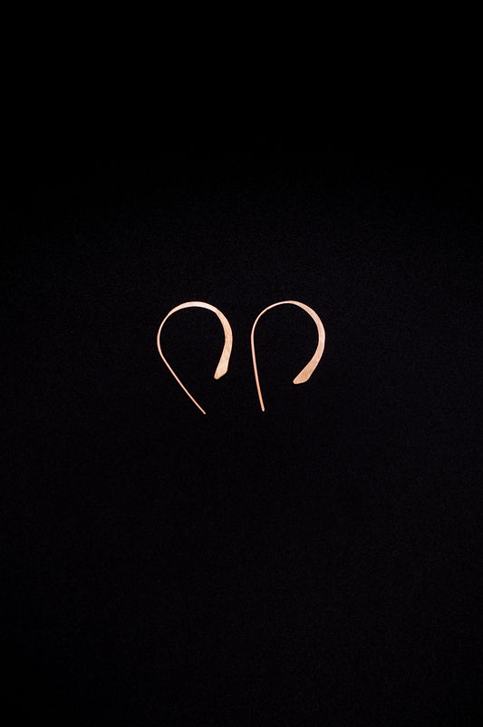 U-Shaped Threader Hoop Earrings in Solid 14K Gold, Rose or White Gold