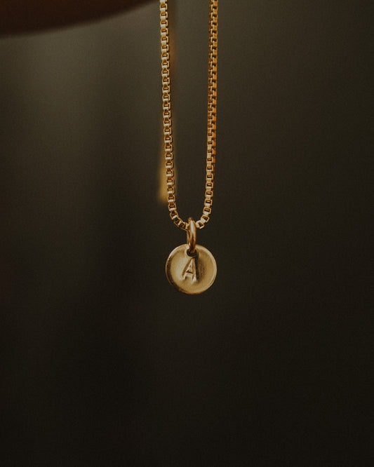 Tiny Monogram Necklace, 14K Gold Fill