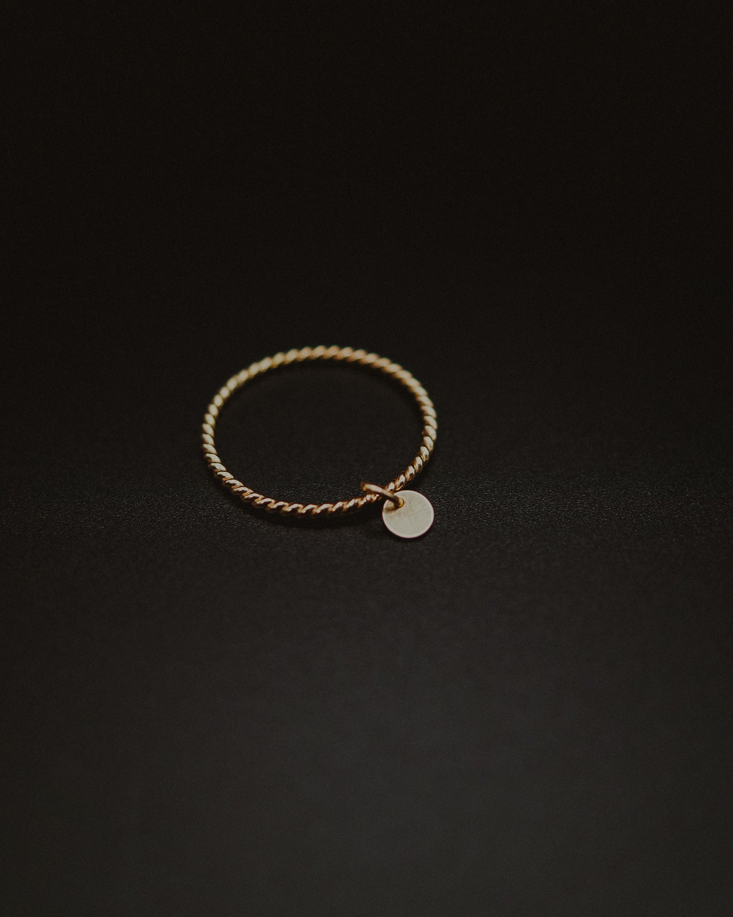 Tiny Dot Charm Ring, 14K Gold Fill