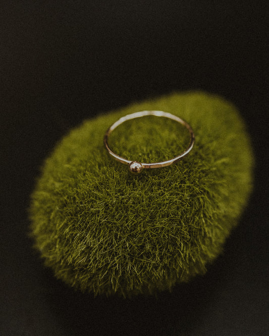 Dot Ring, Solid 14K Gold