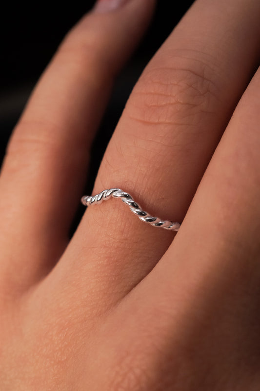 Twist Teardrop Ring, Sterling Silver