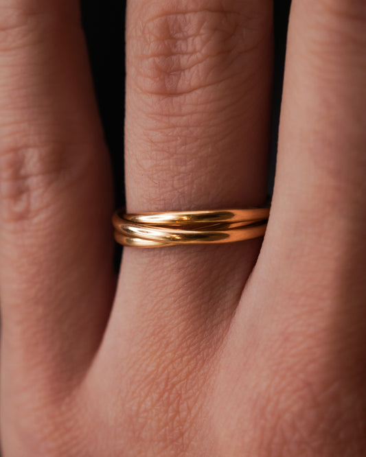 Thin Interlocking Set of 3 Rings, 14K Gold Fill