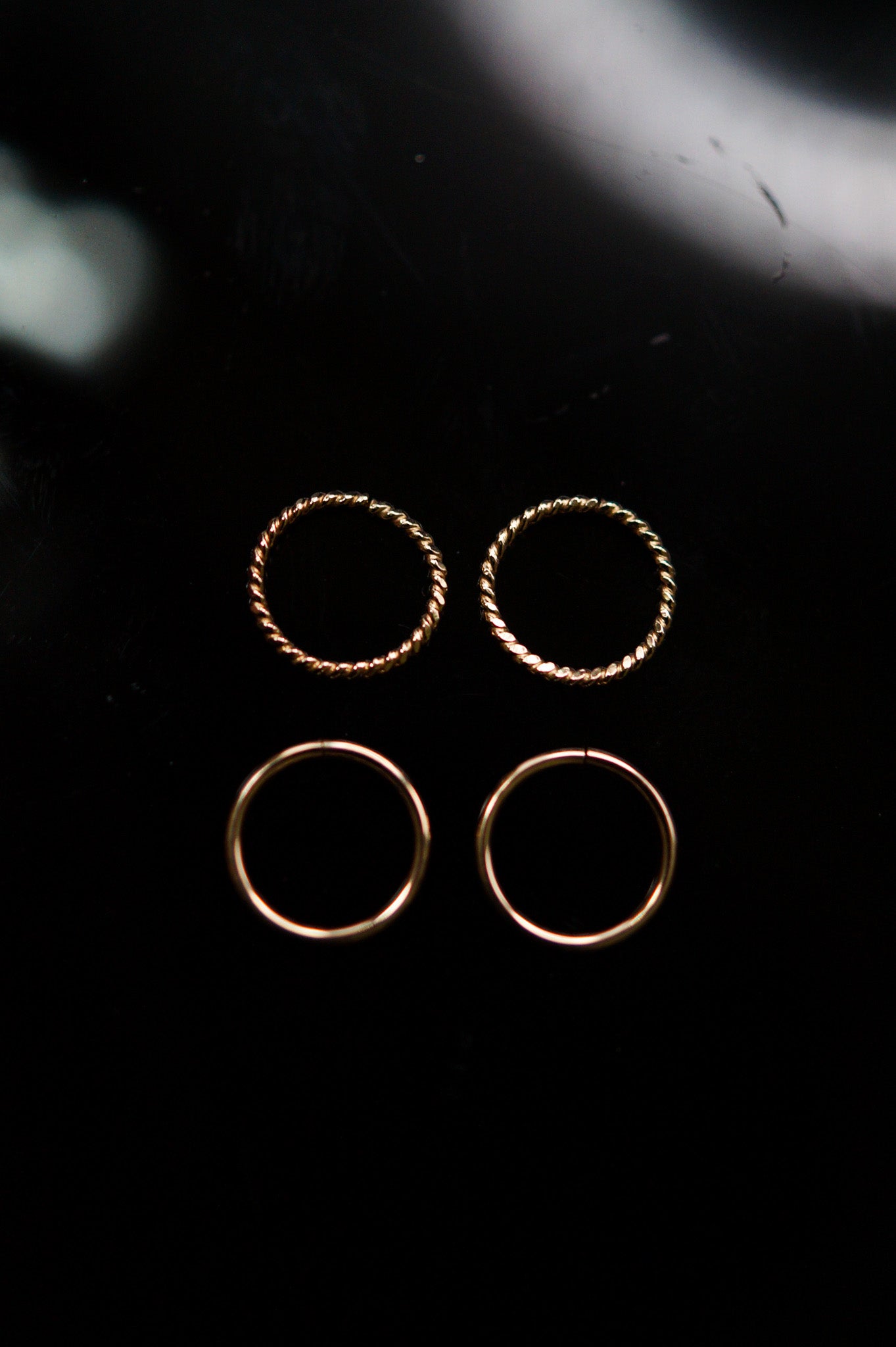 Twist Huggie Hoop Earring in Solid 14K Gold