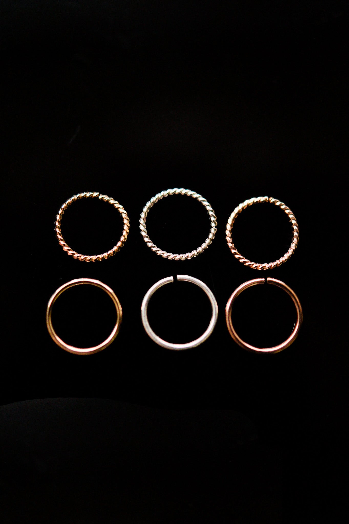 Twist Huggie Hoop Earring in Solid 14K Rose Gold