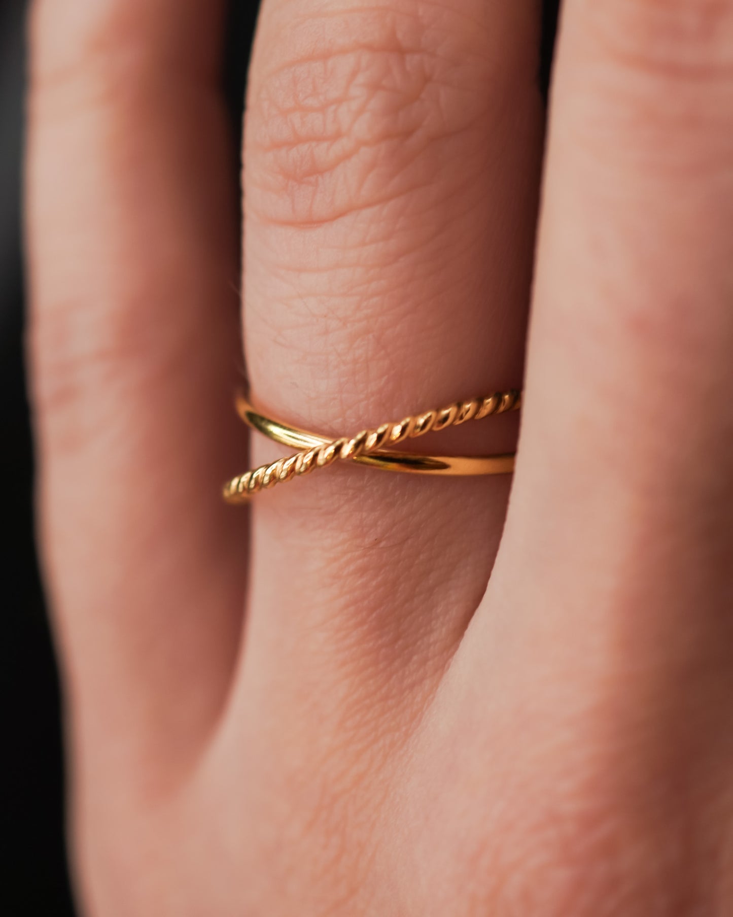 Twist Interlocking Set of 2 Rings, 14K Gold Fill