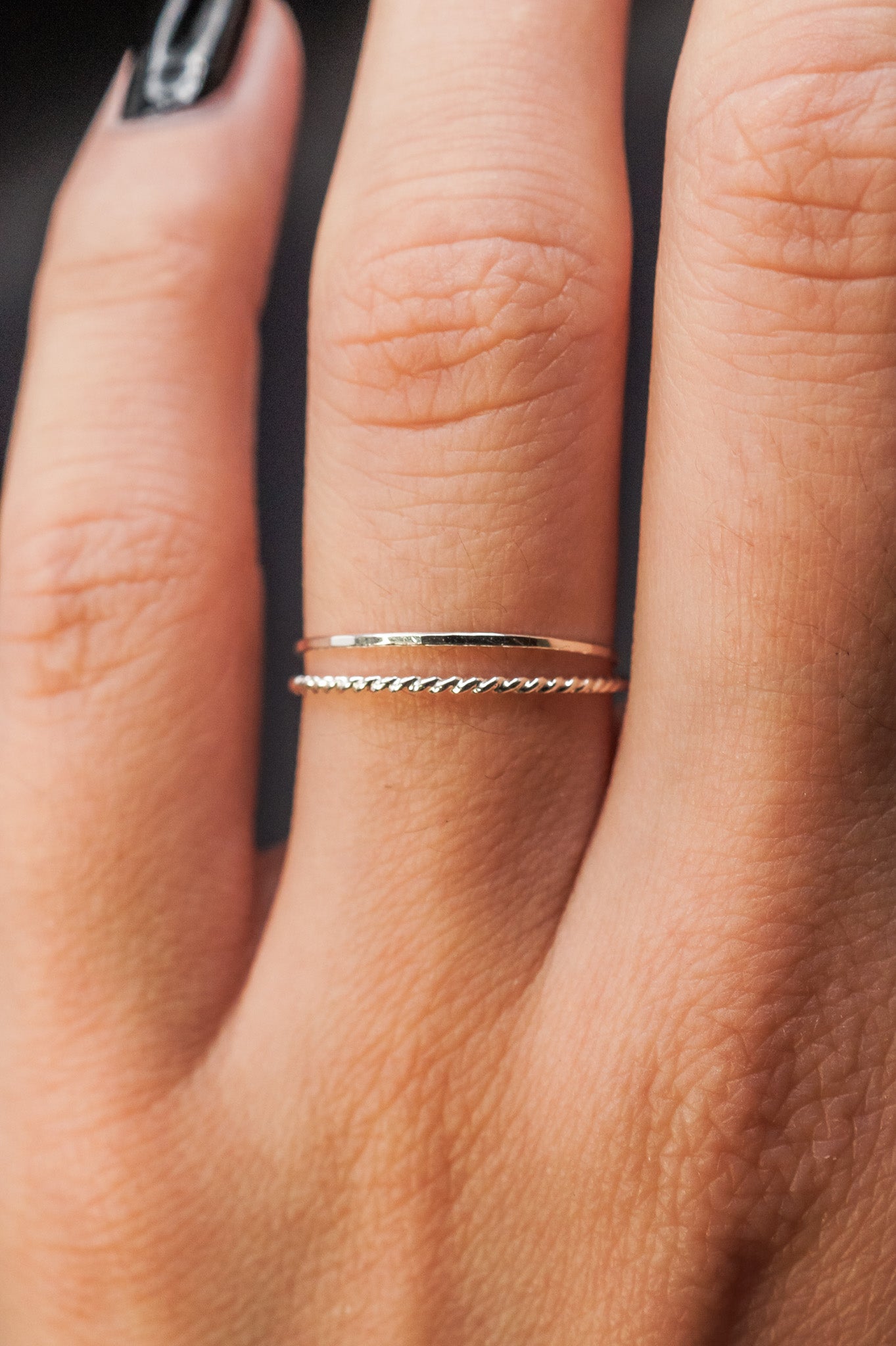 Twist Set of 2 Stacking Rings, Sterling Silver