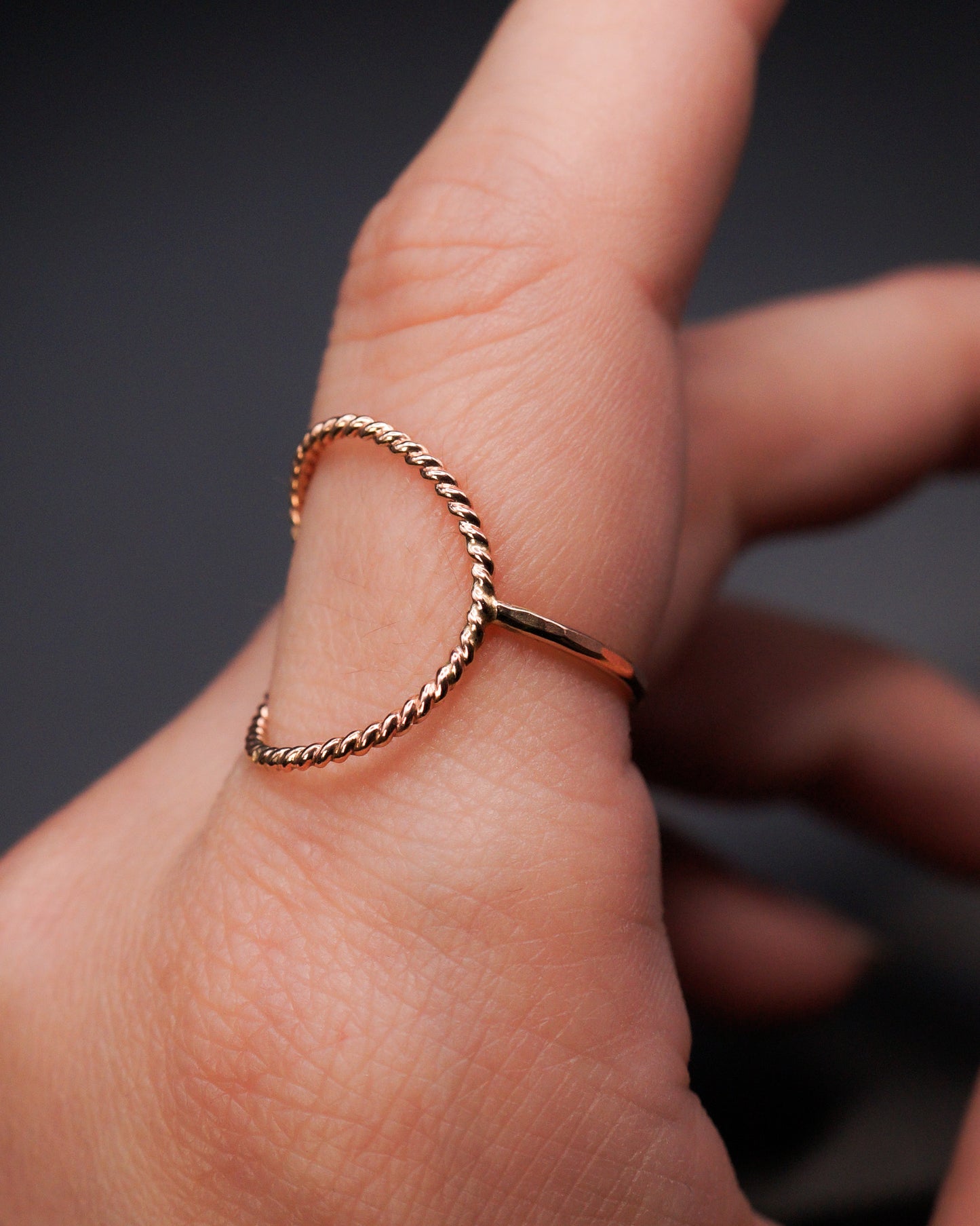 Twist Circle Ring, 14K Rose Gold Fill
