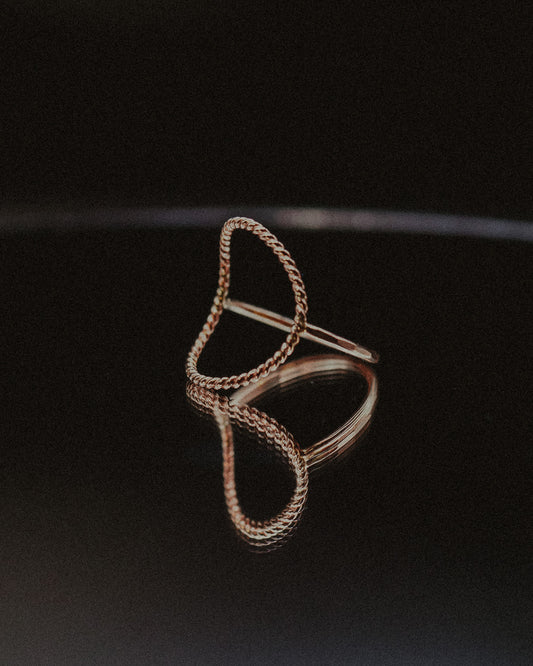 Twist Circle Ring, Solid 14K Rose Gold
