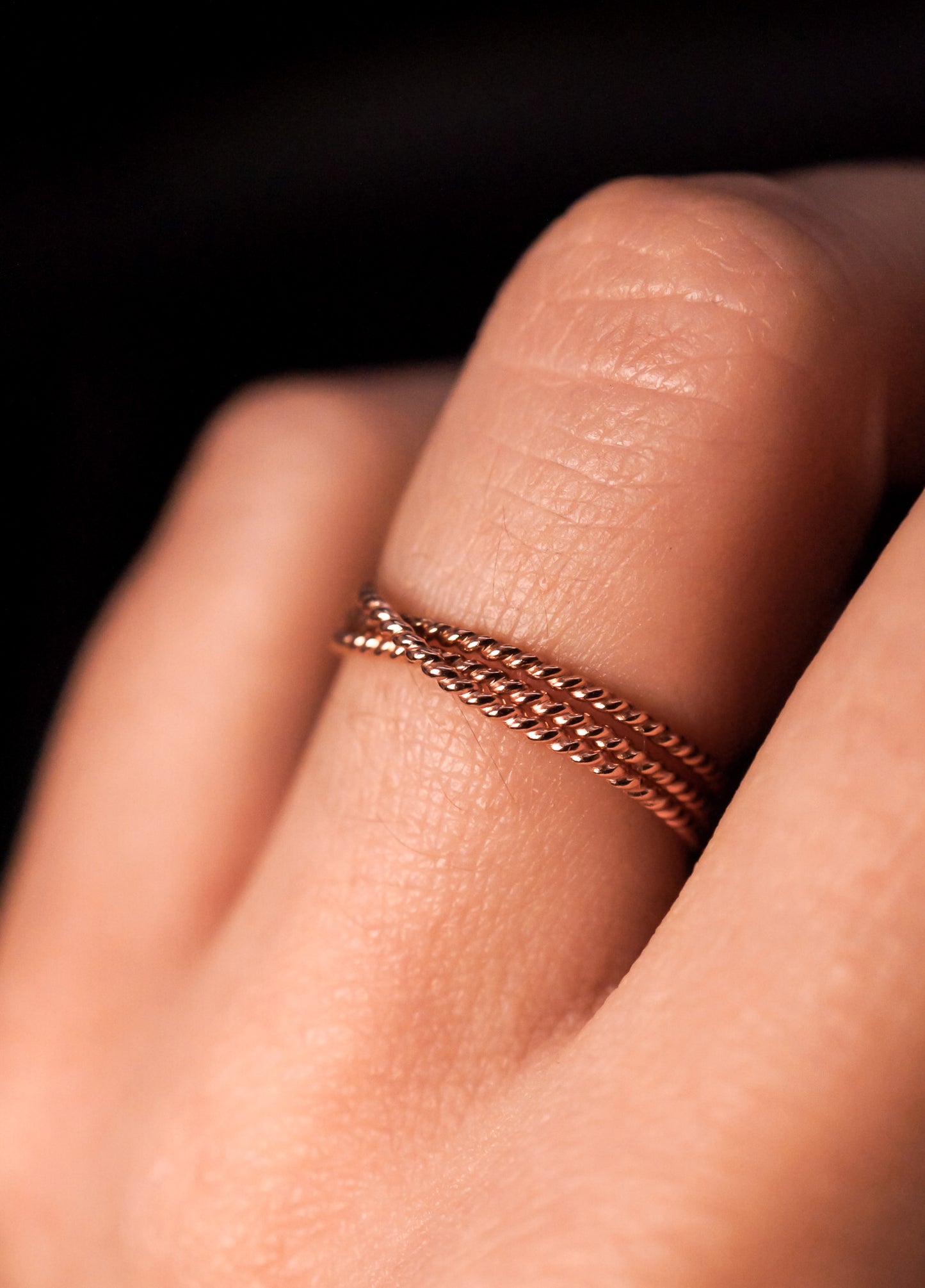 Twist Overlap Ring, 14K Rose Gold Fill