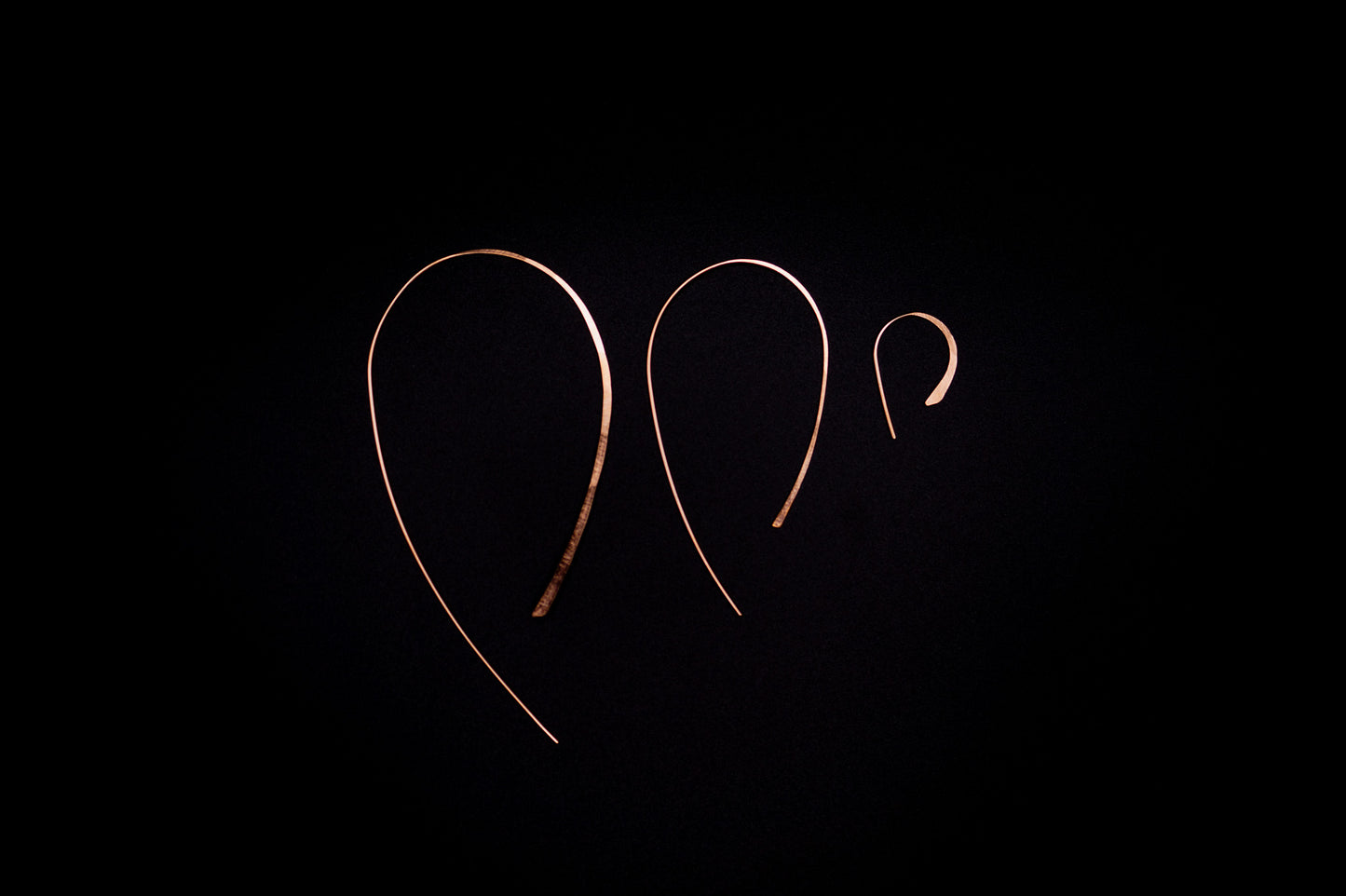 U-Shaped Threader Hoop Earrings, Gold Fill, Rose Gold Fill or Sterling Silver