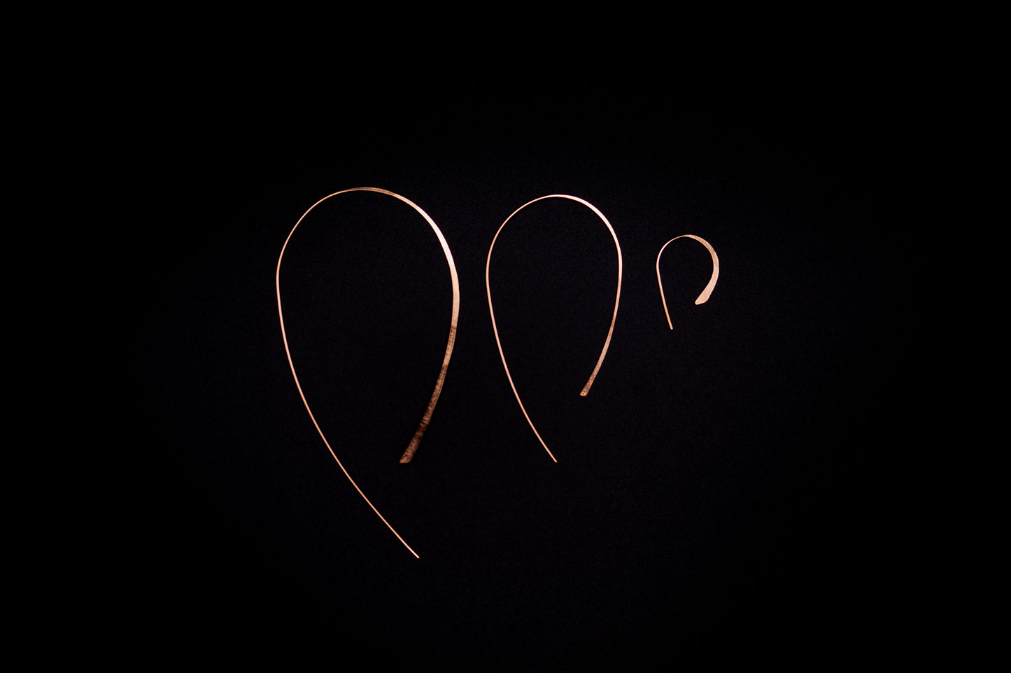 U-Shaped Threader Hoop Earrings in Solid 14K Gold, Rose or White Gold