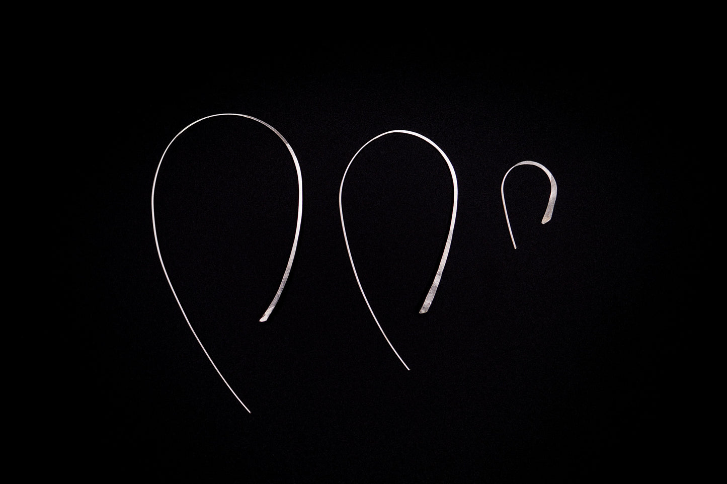 U-Shaped Threader Hoop Earrings, Gold Fill, Rose Gold Fill or Sterling Silver